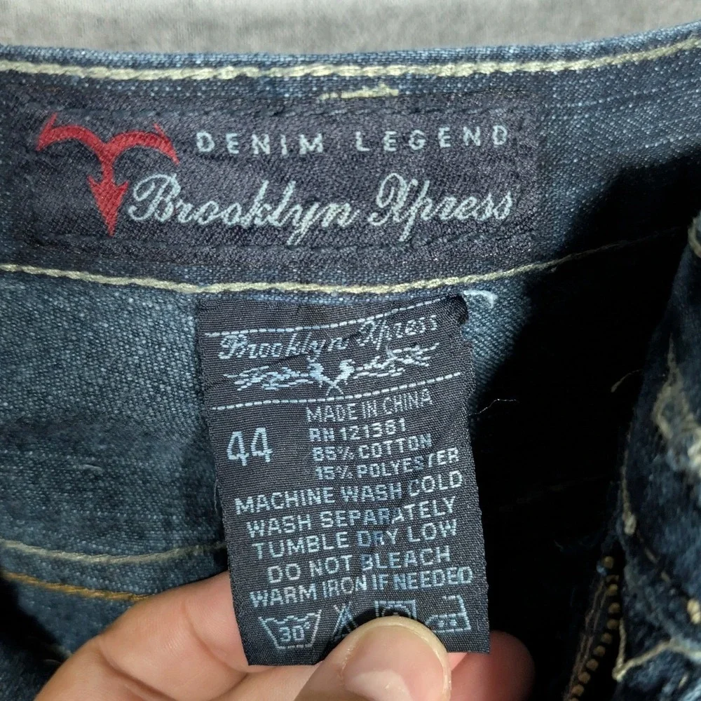Brooklyn Xpress Denim Shorts Mens 44 Blue Baggy Y2K Streetwear Hip Hop Retro 90s